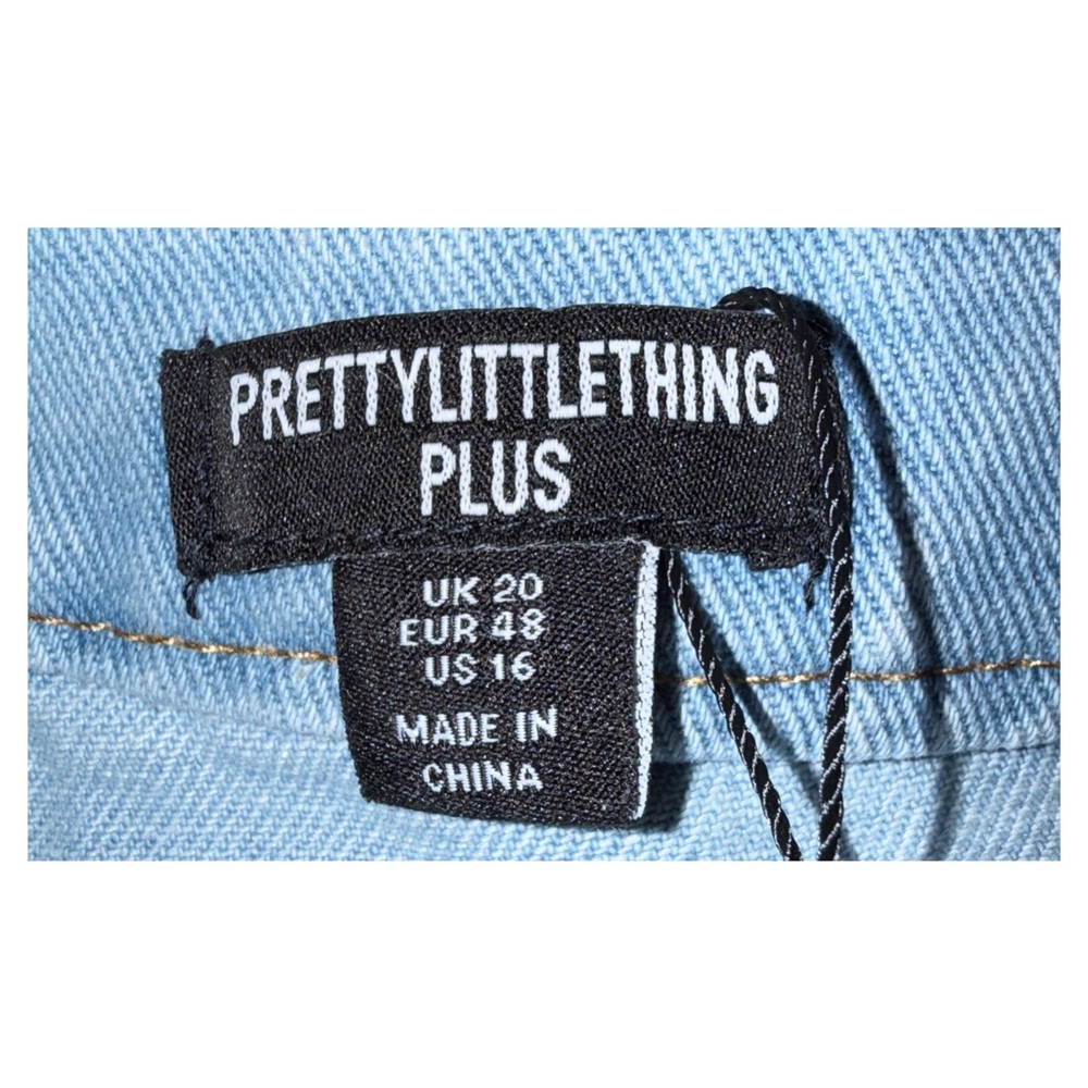 PrettyLittleThing - Plus Light Wash Denim Waistband Corset Top - Size 16 - Picture 7 of 7